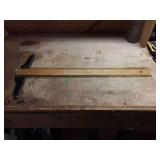Vintage Wooden Workbench with Paint Residue