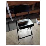 Vintage Black Metal Folding Chair