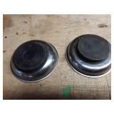 Vintage Stainless Steel Magnetic Bolt Trays - Set of 2