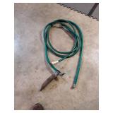 Vintage Garden Water Hose with Metal Sprinkler Head