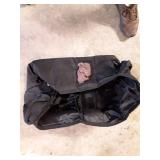 Used Black Nylon Duffel Bag with Patch