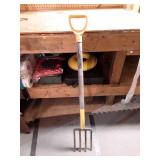 Vintage Garden Fork with Yellow Handle