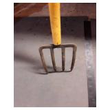 Vintage Garden Fork with Yellow Handle