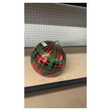 Large Red and Green Plaid Christmas Ornament - Retail: $12