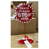 Santa Please Stop Here Sign - Christmas Decoration - Retail: $15