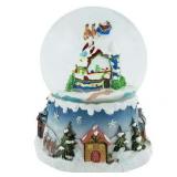 Northlight Santa Claus on Sleigh Snowy Village Musical Christmas Water Globe - 5.5 - Retail: $58