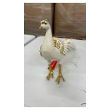 Elegant White and Gold Glitter Bird Statue - Retail: $12