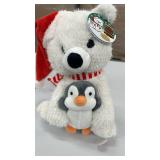 Animated Christmas Polar Bear and Penguin Plush, Sings âlet it snowâ - Retail: $15