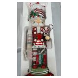 Glittered Peppermint Santa Nutcracker - Retail: $45