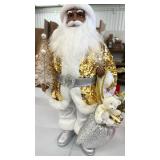 Luxury Gold and Silver Santa Claus Christmas Decoration - Retail: $89
