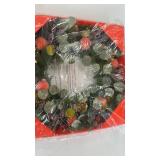 Decorative Holiday Wreath with Glitter and Fruit Accents - Retail: $25