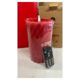 LED Flameless Red Pillar Candle with Remote - Retail: $24