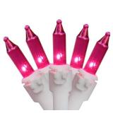 Northlight 100ct Mini Christmas String Lights Magenta Pink - 20.25  White Wire - Retail: $36