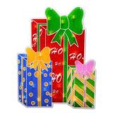 Northlight 17Â¨ Double-Sided Lighted Holographic Shimmering Christmas Presents Window Silhou  Red - Retail: $83