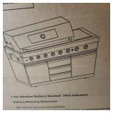3 Piece Modular Stainless Steel Kitchen Island includes BBQ Grill, Sink, and Refrigerator | HGG6006S-1 | HGG6006S