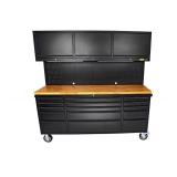 Hyxion 72 Inch 15 Drawers Tool Chest With Up Cabinet & Pegboard - HTC7218PC