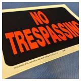 HY-KO No Trespassing Sign.  Pack of 10.