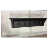 Kiera Grace Foster 24\" Black Wall Shelf with Hooks