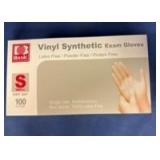 Vinyl Synthetic Exam Gloves - 100 Count Size Small