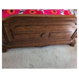 Davis International Bedroom Suite Victorian Carved Wood Queen Bed Frame, Nightstand, Tall dresser, Dressing Console with attached mirror
