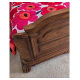 Davis International Bedroom Suite Victorian Carved Wood Queen Bed Frame, Nightstand, Tall dresser, Dressing Console with attached mirror