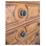 Davis International Bedroom Suite Victorian Carved Wood Queen Bed Frame, Nightstand, Tall dresser, Dressing Console with attached mirror