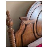Davis International Bedroom Suite Victorian Carved Wood Queen Bed Frame, Nightstand, Tall dresser, Dressing Console with attached mirror