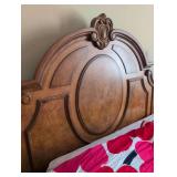 Davis International Bedroom Suite Victorian Carved Wood Queen Bed Frame, Nightstand, Tall dresser, Dressing Console with attached mirror