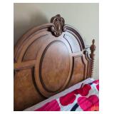 Davis International Bedroom Suite Victorian Carved Wood Queen Bed Frame, Nightstand, Tall dresser, Dressing Console with attached mirror