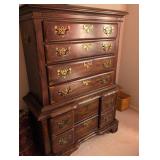 MCM  Dresser with Mirror and Brass Hardware, night stand and tall dresser