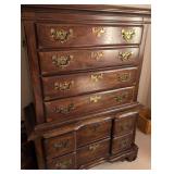 MCM  Dresser with Mirror and Brass Hardware, night stand and tall dresser