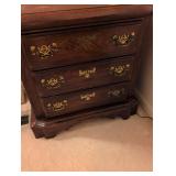MCM  Dresser with Mirror and Brass Hardware, night stand and tall dresser