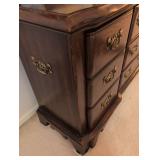 MCM  Dresser with Mirror and Brass Hardware, night stand and tall dresser