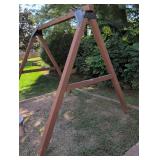 Heavy-Duty Brown wood/ Metal Swing Set Frame
