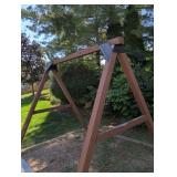 Heavy-Duty Brown wood/ Metal Swing Set Frame