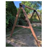 Heavy-Duty Brown wood/ Metal Swing Set Frame