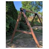 Heavy-Duty Brown wood/ Metal Swing Set Frame
