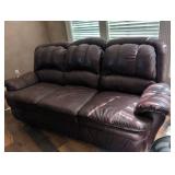 Dark Brown Leather Reclining Sectional Sofa/Loveseat/Chair