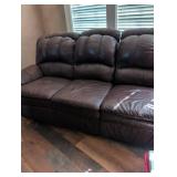 Dark Brown Leather Reclining Sectional Sofa/Loveseat/Chair