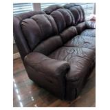 Dark Brown Leather Reclining Sectional Sofa/Loveseat/Chair