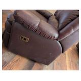 Dark Brown Leather Reclining Sectional Sofa/Loveseat/Chair