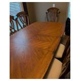 Elegant Traditional Oak Dining Set with Ornate Chairs
