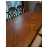 Elegant Traditional Oak Dining Set with Ornate Chairs