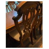 Elegant Traditional Oak Dining Set with Ornate Chairs