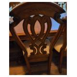 Elegant Traditional Oak Dining Set with Ornate Chairs