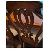 Elegant Traditional Oak Dining Set with Ornate Chairs