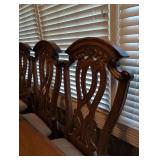 Elegant Traditional Oak Dining Set with Ornate Chairs
