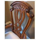 Elegant Traditional Oak Dining Set with Ornate Chairs