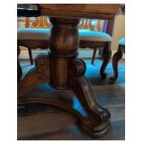 Elegant Traditional Oak Dining Set with Ornate Chairs