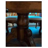 Elegant Traditional Oak Dining Set with Ornate Chairs